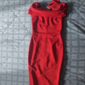 Off Shoulder Red Dress